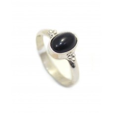 Ring 925 sterling silver semi precious black onyx gem stone C 280